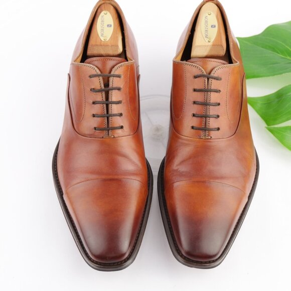 Magnanni Mens Saffron Oxfords Size 8.5 M Tan Brown Leather Cap Toe Dress Shoes main image 7